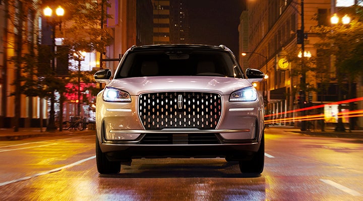 The striking grille of a 2024 Lincoln Corsair® SUV is shown. | Lincoln of Coconut Creek in Coconut Creek FL