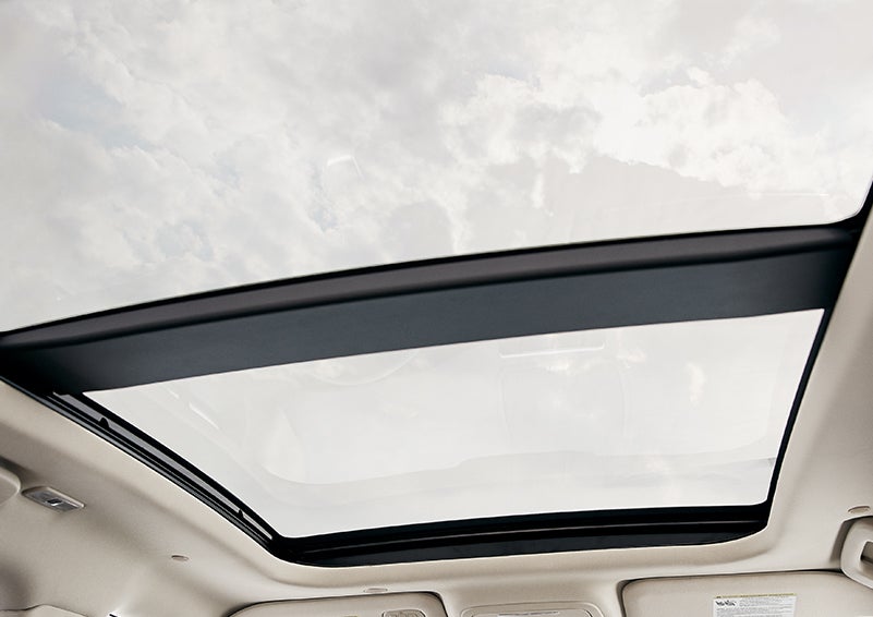 The available panoramic Vista Roof® is shown from inside a 2024 Lincoln Corsair® SUV. | Lincoln of Coconut Creek in Coconut Creek FL